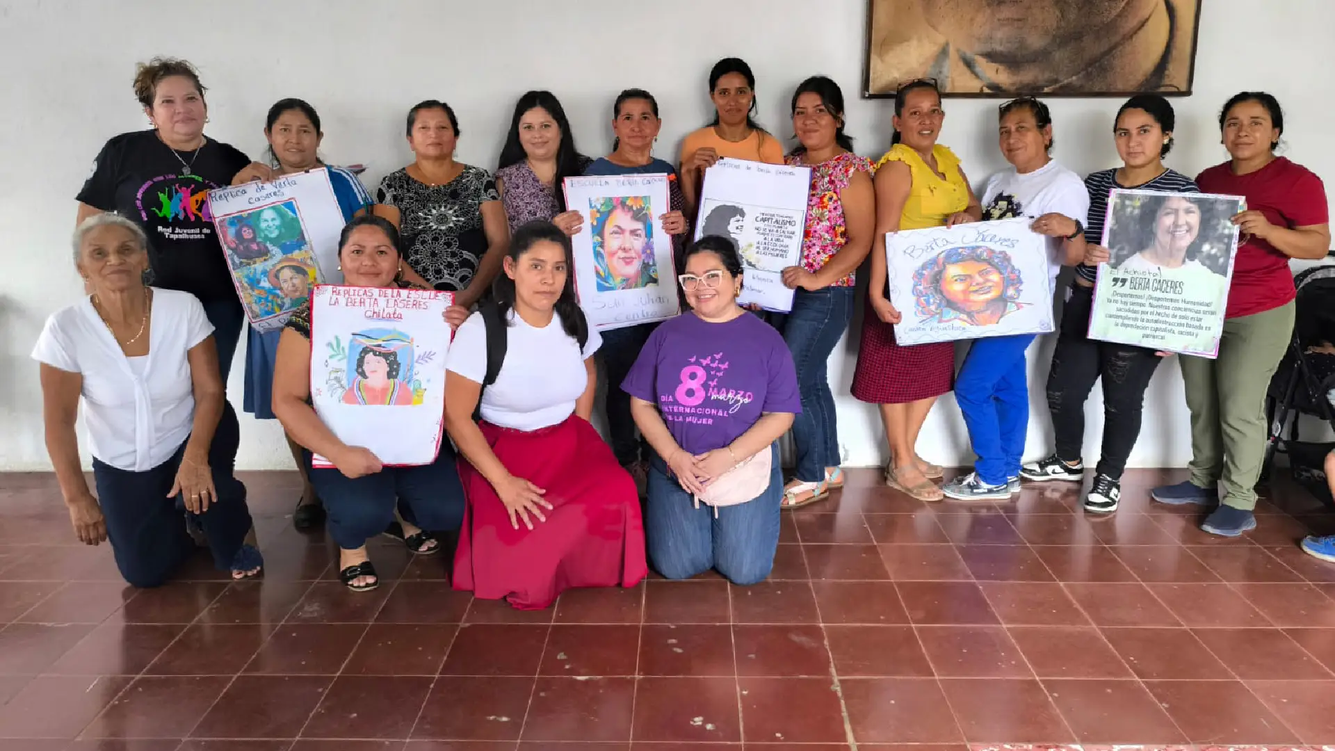 Este día llevamos a cabo el taller para replicadoras de la Escuela de Economía Feminista y de los Cuidados Berta Cáceres en el distrito de San Julián